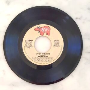 Vintage 1977 Andy Gibb: Words And Music and (Love Is) Thicker than Water.